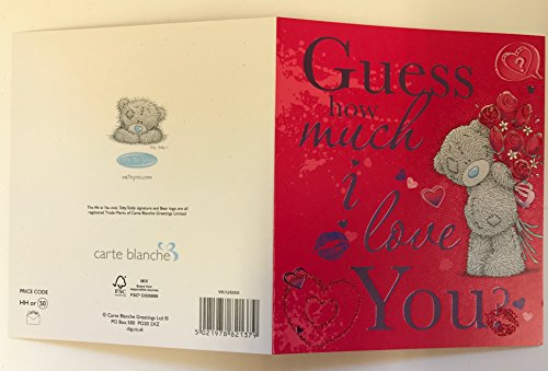 Guess How Much I Love You? dulce flor de Me To You Oso día de San Valentín tarjeta de nuevo