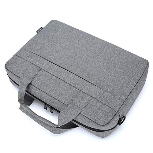 GUOCU Bolso Bandolera/Maletín para Portátli, Funda Protectora Laptop Sleeve Dura y Impermeable para iPad Pro/Ordenador Notebook/MacBook Air & Pro，Gris,15.6"(42X32X7cm)