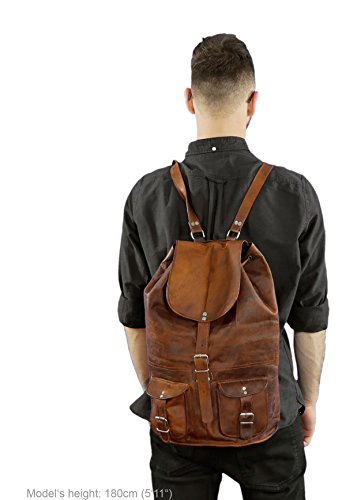 Gusti Cuero nature Louis Mochila Vintage Portátil Trabajo Universidad Estilo Vintage Retro Elegante Marrón U29