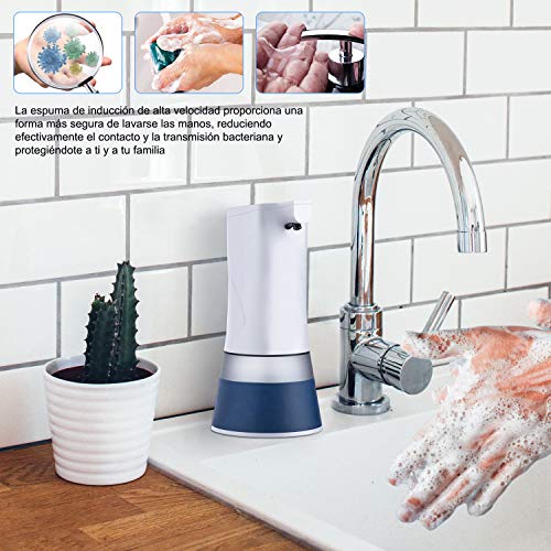 Gvoo Dispensador de Jabón Automático,Dosificador de Jabón Sensor Automático en Espuma,Impermeable IPX4,Ideal para Baño y Cocina,350ml