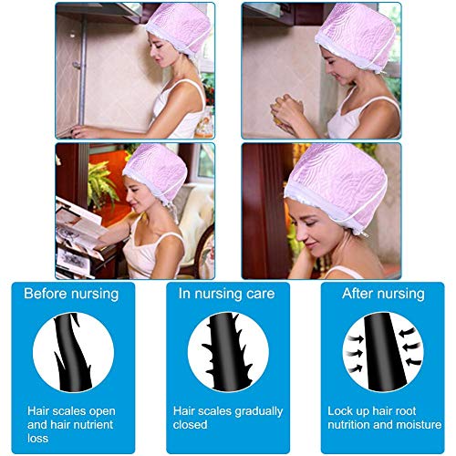 Hair SPA Cap, Hair Steamer, Electric Hair Care Cap Thermal Steamer Cap DIY Home Steam Haircare Hat Calentador de control de temperatura extraíble para nutrir el cabello natural o dañado (01#)