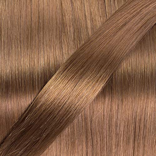 Hair2Heart 50 x 1g Extensiones stick hair de micro ring - 60cm, colore #14 rubio oscuro, liso