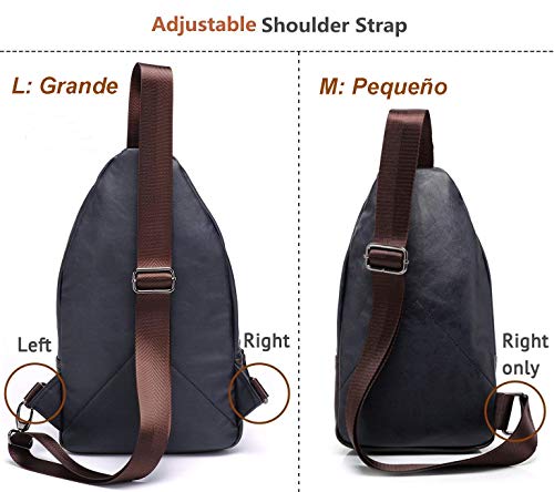 HASAGEI Mochila de Hombro Bolso de Hombro Bolsos Cruzados Cuero autentico Práctico y Espacioso 2 Tamaños: Pequeño(18 * 31CM/7.1 * 12.2Pulgada) Grande(21 * 35CM/8.3 * 13.8Pulgada)