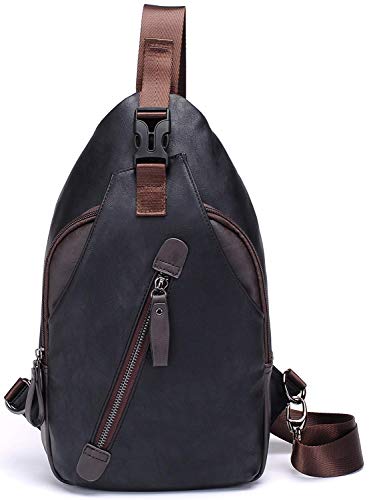 HASAGEI Mochila de Hombro Bolso de Hombro Bolsos Cruzados Cuero autentico Práctico y Espacioso 2 Tamaños: Pequeño(18 * 31CM/7.1 * 12.2Pulgada) Grande(21 * 35CM/8.3 * 13.8Pulgada)