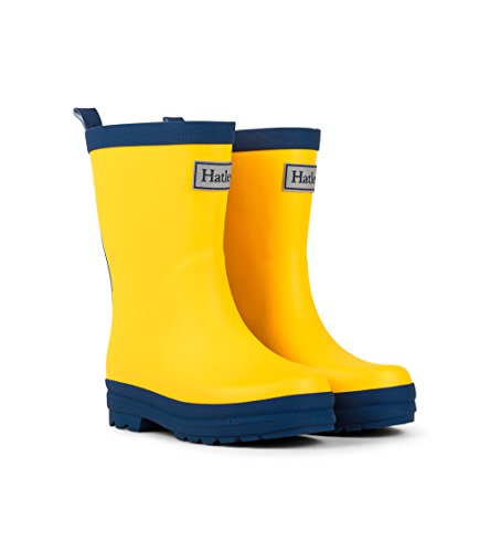 Hatley Classic Rain Boot, Botas de Lluvia clásicas Wellington Unisex niños, Amarillo Azul Marino, 23 EU