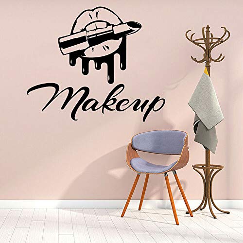 HNXDP Maquillaje Salón de belleza Lápiz labial Decoración para el hogar Etiqueta de la pared Vinilo Decoración interior Tatuajes de pared Murales autoadhesivos Papel tapiz 3A42 68x57cm