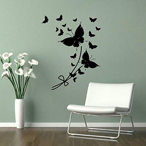 HNXDP Mariposas Tatuajes de pared Decoración para el hogar Sala de estar extraíble Niñas Habitación para niños Etiqueta de la pared Murales de arte 55cmx43cm