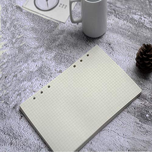 Hojas de Recambio ZKSM Papel de Recambio A5 con 6 Anillas, Papel de cuadros 135 Hojas/270páginas para Agenda Filofax Bullet, Objetivos(8.26x5.59 Pulgada)