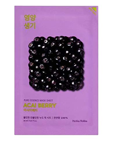 Holika Holika - Mascarilla Revitalizante 20 ml - Ampoule Mask Sheet - Acai Berry - 1 unidad