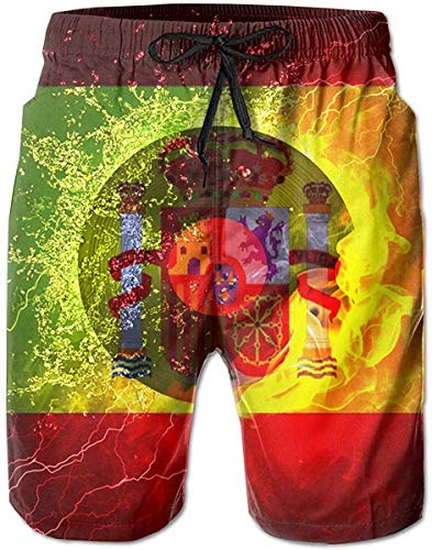 Hombre Verano España Bandera Vinyl Record Secado rápido Running Swim Trunks Boader Shorts Beach Swimsuit Sports