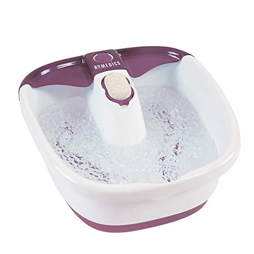 HoMedics Bubblemate Baño de Pies Hidromasajeador, Burbujas Masajeantes relajantes, Exfoliación con Piedra Pómez Integrada para Pedicura, Estimula la Circulación Sanguínea