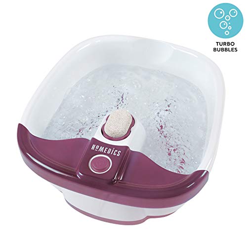 HoMedics Bubblemate Baño de Pies Hidromasajeador, Burbujas Masajeantes relajantes, Exfoliación con Piedra Pómez Integrada para Pedicura, Estimula la Circulación Sanguínea