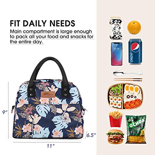 HOMESPON Bolsa Isotérmica de Almuerzo Lunch Bag Bolsa Térmica Porta Alimentos Tela Impermeable Plegable Bolso de Picnic para Mujeres, Adultos, Estudiantes y Niños