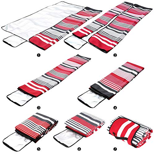 Homfa Manta de Picnic Impermeable Plegable para Camping Playa Alfombra para Suelo Playa Jardín Parque de Franela para 4-8 Personas 200 x 200 x 0.2cm