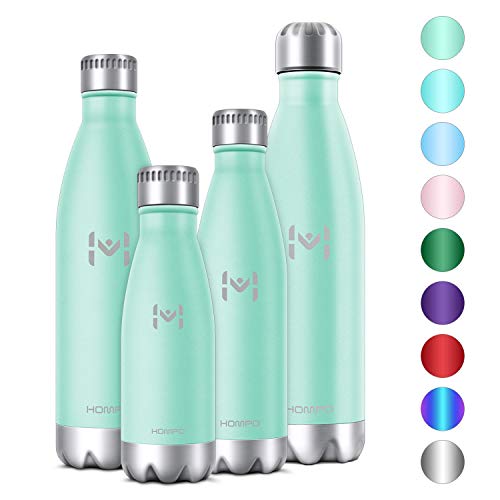 HOMPO Botella de Agua de Acero Inoxidable Botella Termica 1L, Botella Sin Bpa & Eco Friendly, Mantiene Bebidas frías por 24h y Calientes por 12h, Adecuada para Viaje, Deporte, Bicicleta, Gimnasio