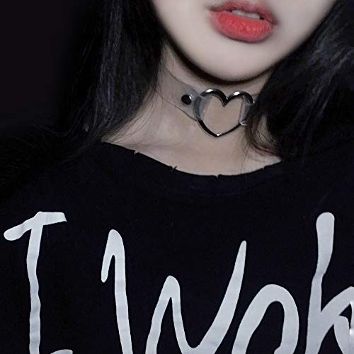 HONGXIN-SHOP Gargantilla Punk Rock Choker Collar de Piel Ajustable Gótico Forma de Corazón para Hombre Mujer 6 Unidades