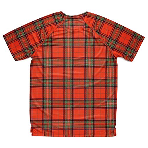 HOOPOE Camiseta Escocia Hombre, Manga Corta, Running, Gimnasio #ScottishRed Talla L