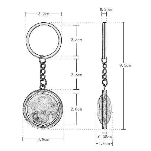 Hqiyaols Keychain España Benidorm Cristal Girar Acero Inoxidable Llavero Viajes Ciudad Recuerdo Llavero