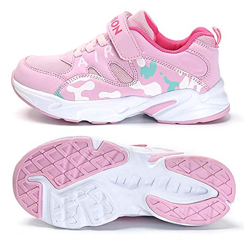 HSNA Zapatillas Deporte Niña Zapatos de Gimnasia Niña pequeñas Running Zapatos Deportivos Aire(Malla Rosa 38 EU)