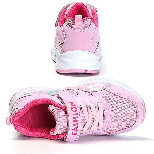 HSNA Zapatillas Deporte Niña Zapatos de Gimnasia Niña pequeñas Running Zapatos Deportivos Aire(Malla Rosa 38 EU)