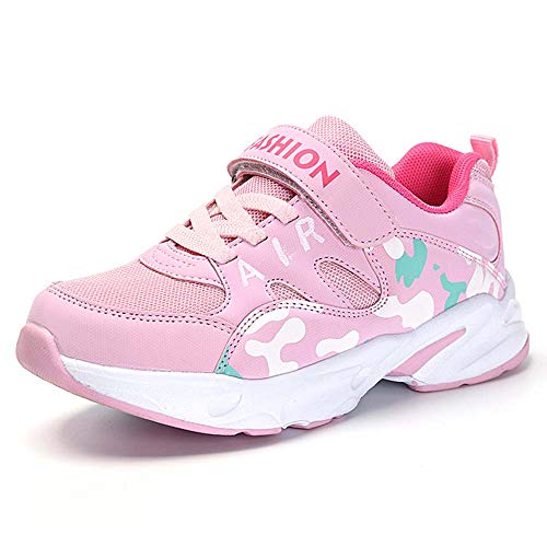 HSNA Zapatillas Deporte Niña Zapatos de Gimnasia Niña pequeñas Running Zapatos Deportivos Aire(Malla Rosa 38 EU)