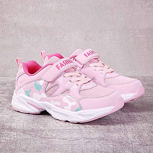 HSNA Zapatillas Deporte Niña Zapatos de Gimnasia Niña pequeñas Running Zapatos Deportivos Aire(Malla Rosa 38 EU)