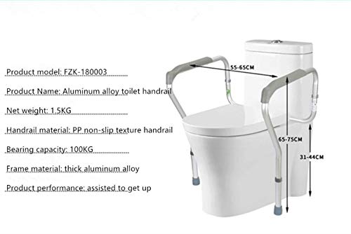 Huapa Estructura De Apoyo Para Inodoro,Inodoro Marco De Seguridad Barandillas De Baño Levantamiento De Los Apoyabrazos Pasamanos, Rieles De Seguridad Y Barras De Agarre Para Adultos Mayores, Discapac