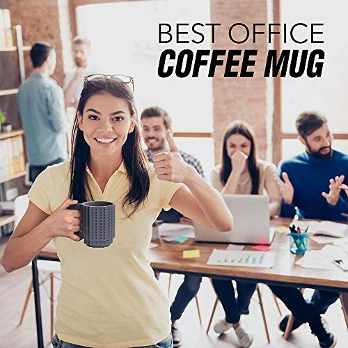 HUISHENG Build-on Brick Mug,Tazas Desayuno,Regalos para Hombre Mujer Papá Mamá Él Amigos Niños Adulto,Originales Regalo Ideal para Navidad Pascua Dia del Padre Cumpleaños,Compatible con Lego (Negro_2)