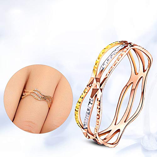 HXUJ 18k Anillo de Color Dorado Puro Diseño de Moda Mujeres Inteligentes Joyería Fina Miss Girl Gift Party Descuento 2017 Nuevo Bueno Agradable como la Belleza,4