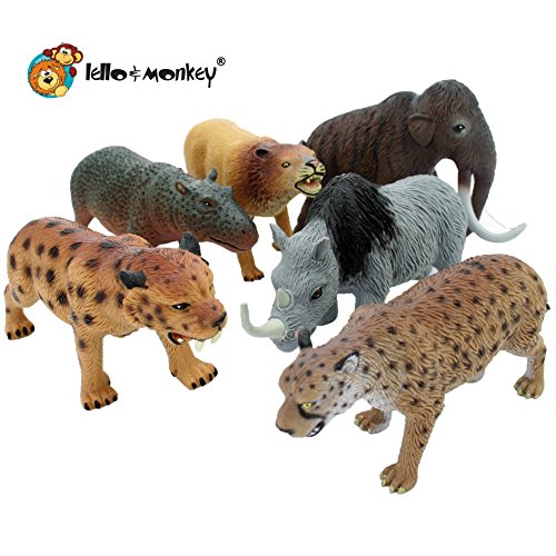 Ice Age Pre-Historic Plastic Toy Figures boxed set of 6 by Lello and Monkey