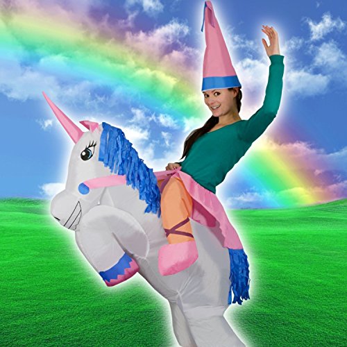 Inflables adultos Unicorn fantasía animal mítico Blow Up Party Fancy Dress Halloween Costume