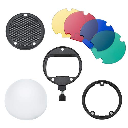 INSSTRO Kit de accesorios para Flash Magnético universal, Filtro de color Softbox Honeycomb Grid para Flash Canon, Nikon, Godox, YONGNUO Speedlite