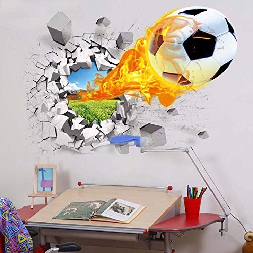 iTemer 1set vinilos decorativos pared dormitorio Stickers Pegatinas pared decorativas Decoracion pared Un hermoso regalo Fútbol 3D Llama 50cm* 70cm