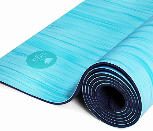 IUGA Pro - Esterilla de Yoga Antideslizante, Rendimiento Antideslizante inmejorable, Respetuoso con el Medio Ambiente, sin Olor, Ligera y Extragrande, con Correa de Transporte, Blue Meteor 