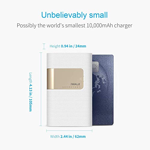 iWALK 10000MAH Power Bank con 18W Power Delivery Compacto Batería Externa Portátil Carga QuickCharge Tecnología Cargador Compatible para iPhone X 8 7 6 6s Plus, S9/S8/S7 Switch Macbook