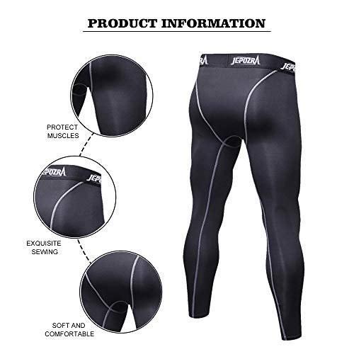 JEPOZRA Mallas Running Hombre Leggings Deporte Largo Pantalones de Compresión Mallas de Fitness Yoga