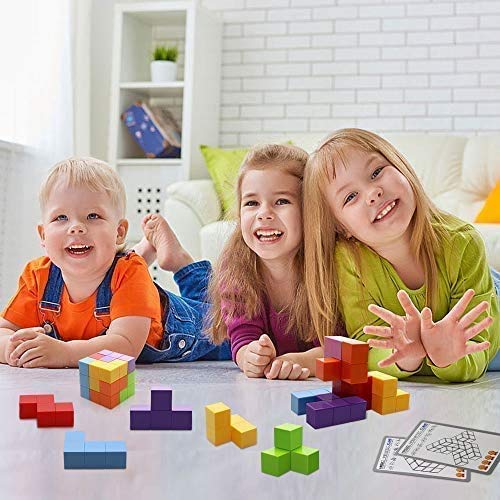 Jhua Juguetes magnéticos Cubos mágicos para niños Bloques de construcción magnéticos Ladrillos de Juguete para Adultos, Alivio del estrés, Puzzles educativos