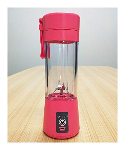 JHWSX Blender Personal, Jugo USB Recargable 380ml sin BPA Extractor, por Jugo de Hielo triturado Smoothie Shake (con Cepillo de Taza) (Color : Red)