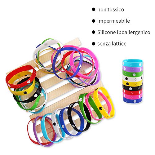 JiaLe Pulsera de Silicona, Pulsera de Goma Deportiva, artículos de Pulsera para la Fiesta, Regalo de cumpleaños, Regalo, 9 Colores, 30 Piezas, Adecuado para Adultos y niños