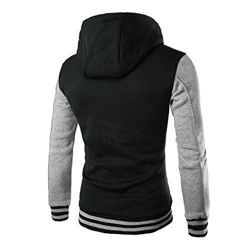 JiaMeng Hombres Chaqueta Primavera otoño e Invierno Algodón Abrigo Chaqueta Outwear Sweater Sudadera de Invierno Slim Warm (Gris, M)