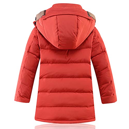 JIANYE Abrigo de Invierno para Niños Chaquetas Invierno Caliente Chaquetas Plumas Espesar Abrigo Plumas con Capucha Abrigo Chaqueta Naranja 130