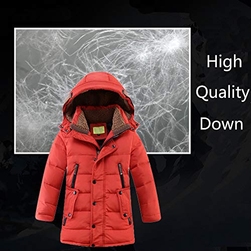 JIANYE Abrigo de Invierno para Niños Chaquetas Invierno Caliente Chaquetas Plumas Espesar Abrigo Plumas con Capucha Abrigo Chaqueta Naranja 130