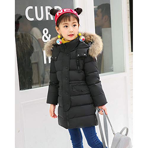 JIANYE Chaquetas Plumas Niño Niña Chaqueta Invierno Caliente Abrigo Chaqueta Unisex Abrigo Invierno con Capucha Negro 160