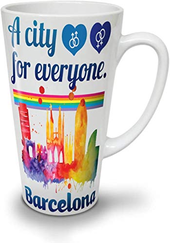 jifyasuo Taza Gay Pride Barcelona Latte, Taza de café de España - Cerámica Resistente con Mango cómodo