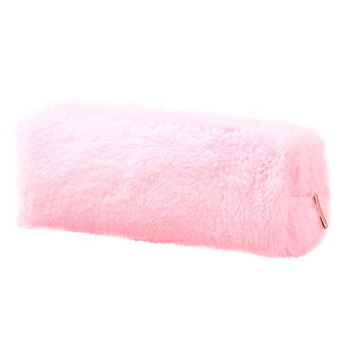 Jingyuu – Estuche de peluche para bolígrafos, lápices, para estudiantes y niñas escolares, resistente, con forma de botella, color rosa 3 * 11 * 8cm