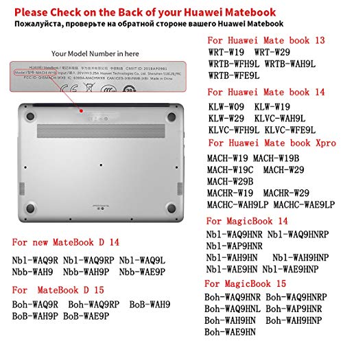 JINXIUCASE Nueva Caja de Cristal Mate for Huawei Matebook Mate Mate 13 14 Mate Libro X Pro, Casos de Mate D14 D15 compañero MagicBook14 MagicBook15 (Color : Crystal, Size : MateBook D 15)