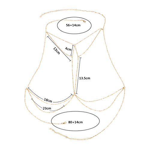 Jovono Chaîne de buste pour femme et fille