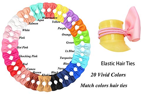 JOYOYO 40 lazos para el pelo de 6,35 cm para niñas pequeñas y niñas pequeñas, bandas de goma, cuerdas para el pelo, burbujas de pelo, accesorios para el pelo para niñas pequeñas