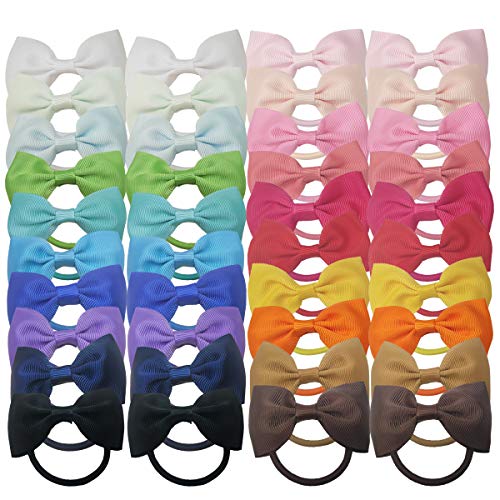 JOYOYO 40 lazos para el pelo de 6,35 cm para niñas pequeñas y niñas pequeñas, bandas de goma, cuerdas para el pelo, burbujas de pelo, accesorios para el pelo para niñas pequeñas