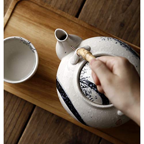 Juegos de té Paquete Creativo Casero Sistema De Té De La Taza De Té Japonesa Estilo De La Viga Pot Pot Uno Cuatro Copas Set Simple Bandeja De Cerámica Oficina Té Madera De Acacia Té